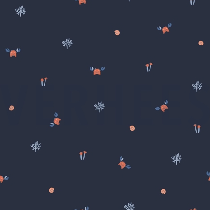 POPLIN GOTS OCEAN LIFE NAVY (hover)