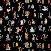 POPLIN DIGITAL ALPHABET BLACK (thumbnail)