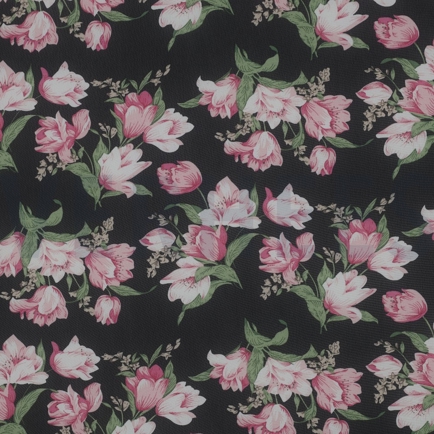 CHIFFON FLOWERS BLACK / PINK (hover)