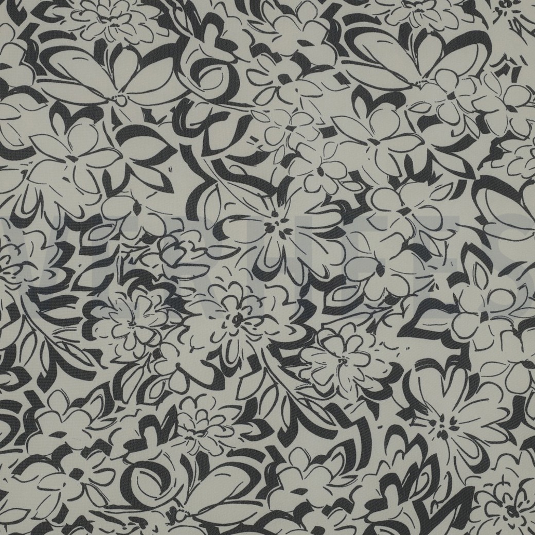 CHIFFON FLOWERS ECRU