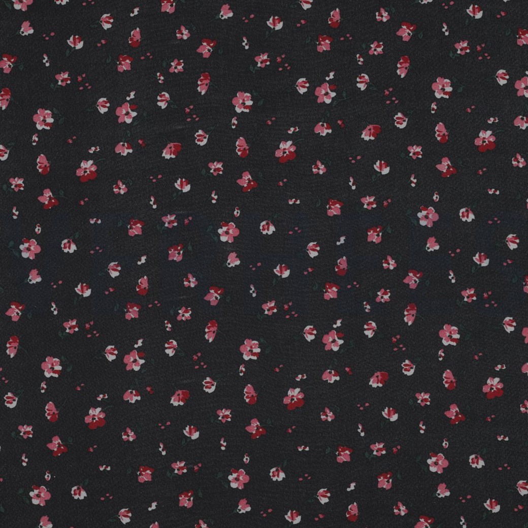 CHIFFON FLOWERS BLACK / PINK