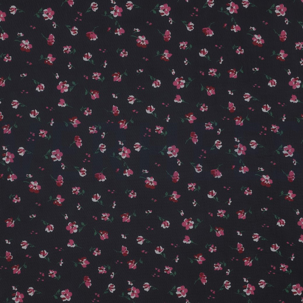 CHIFFON FLOWERS NAVY