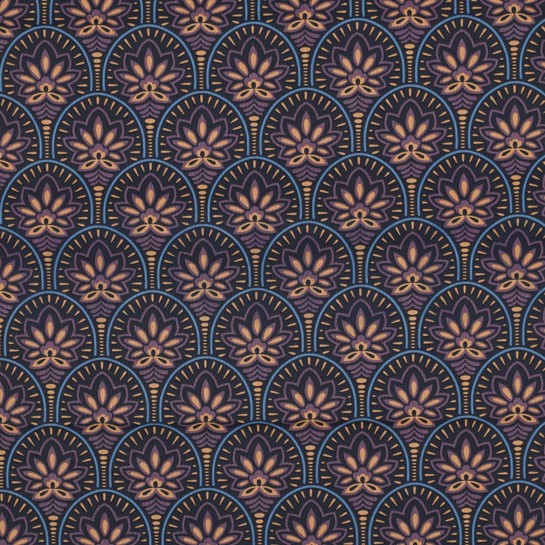 BESCHICHTETE BAUMWOLLE ABSTRACT MARINEBLAU #7