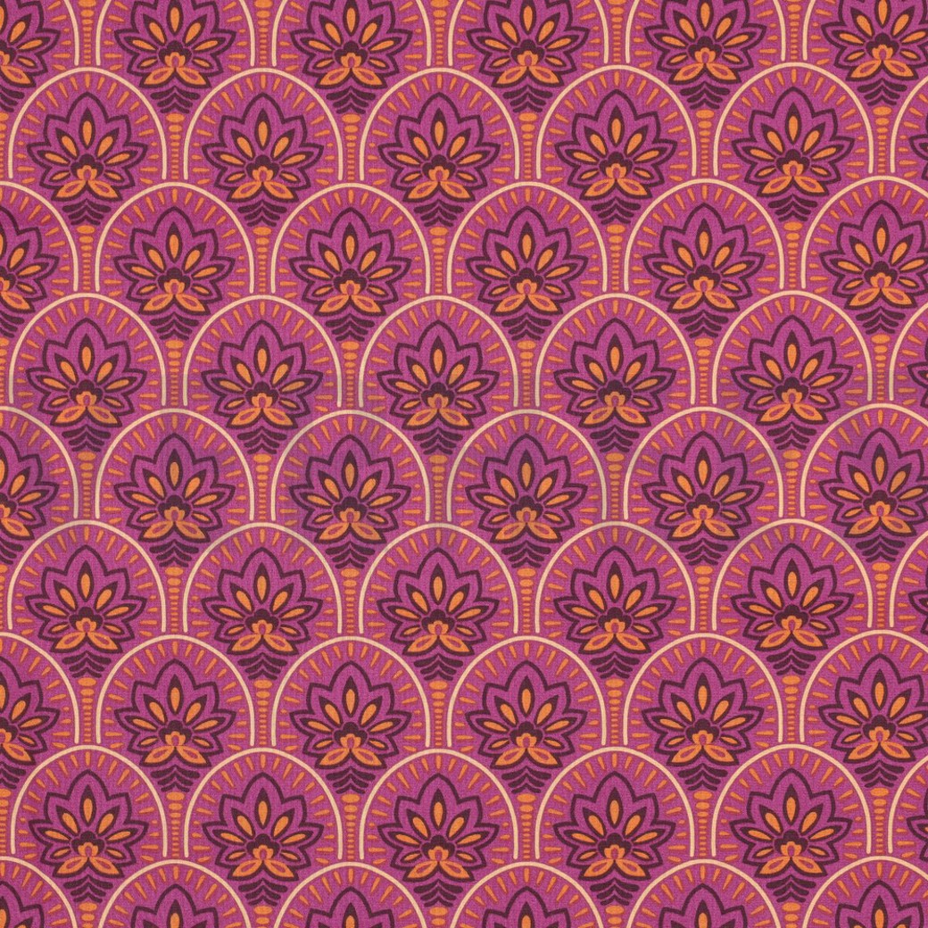 COATED COTTON ABSTRACT PINK