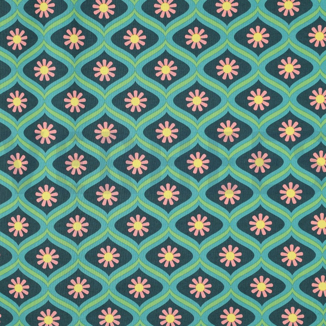 COATED COTTON FLOWERS GREEN