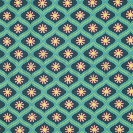 BESCHICHTETE BAUMWOLLE BLUMEN GRÜN (hover)