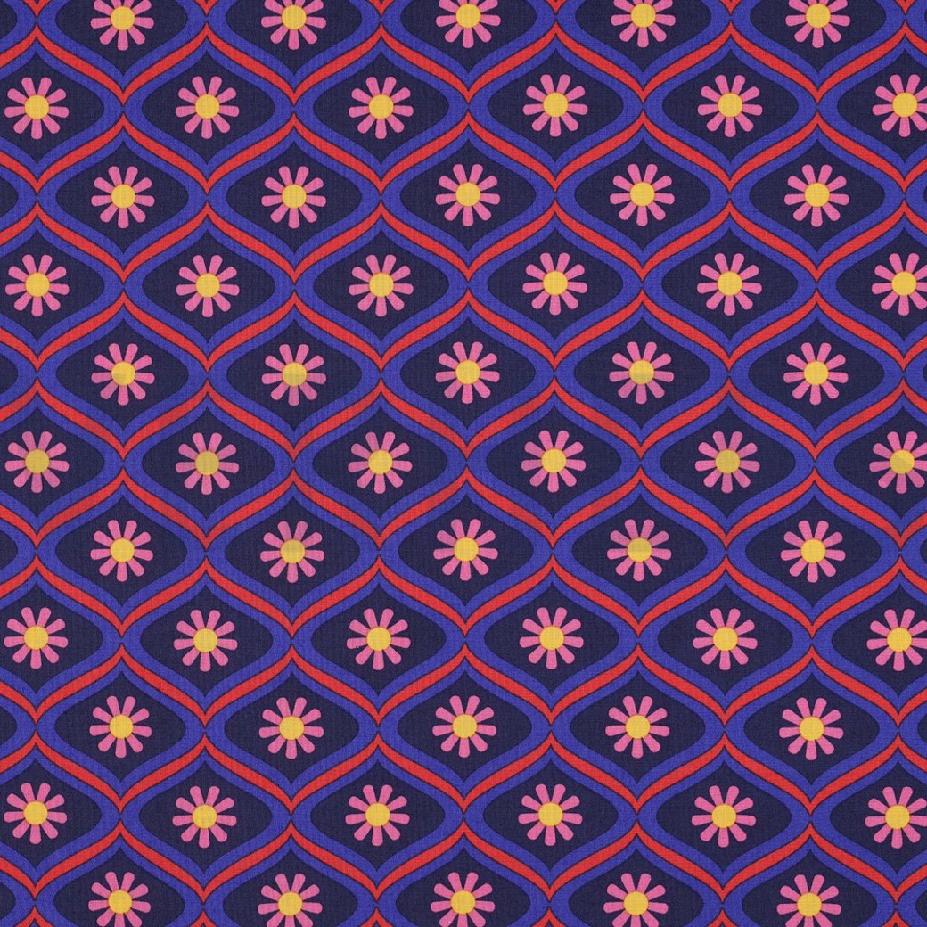 COATED COTTON FLOWERS NAVY