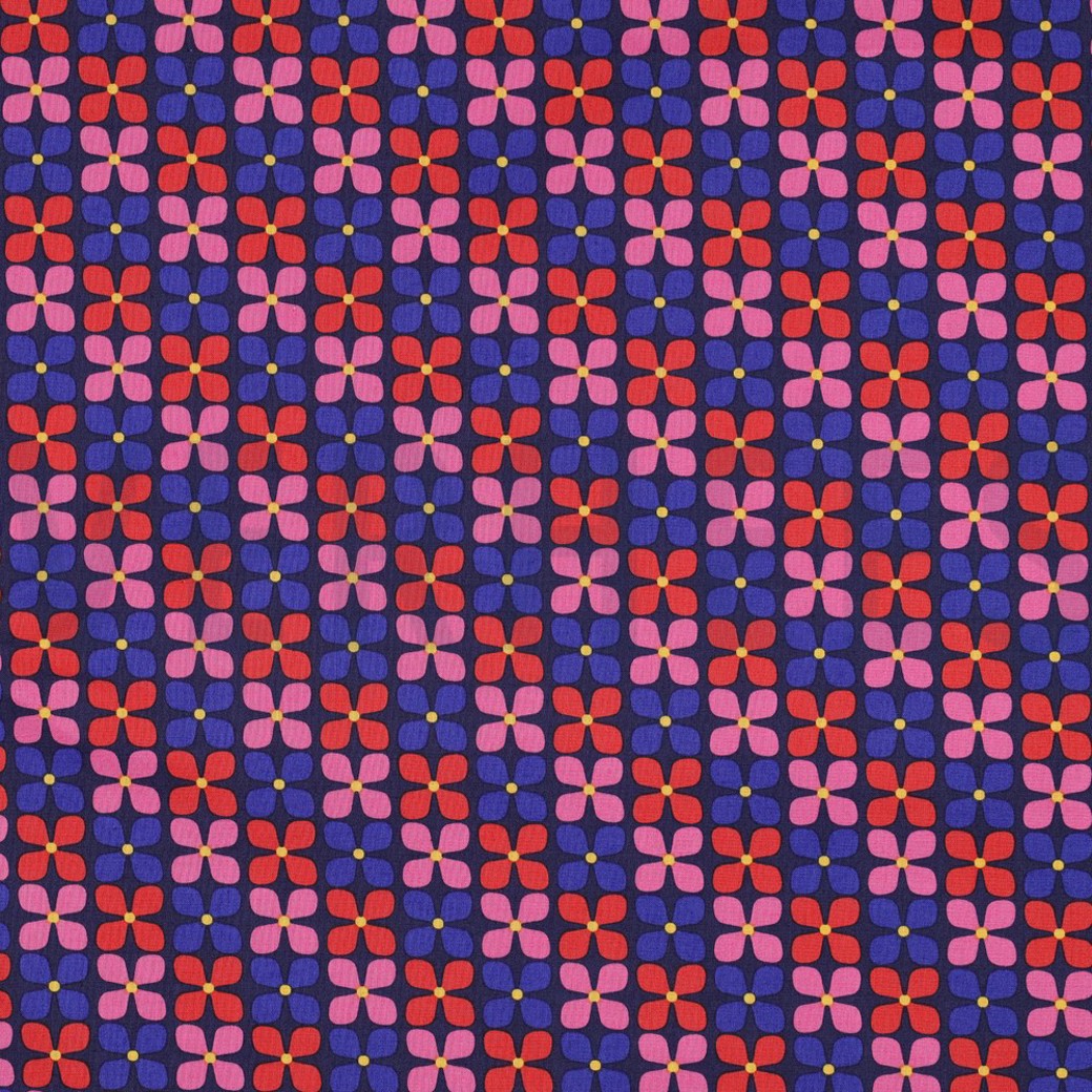 COATED COTTON FLOWERS NAVY