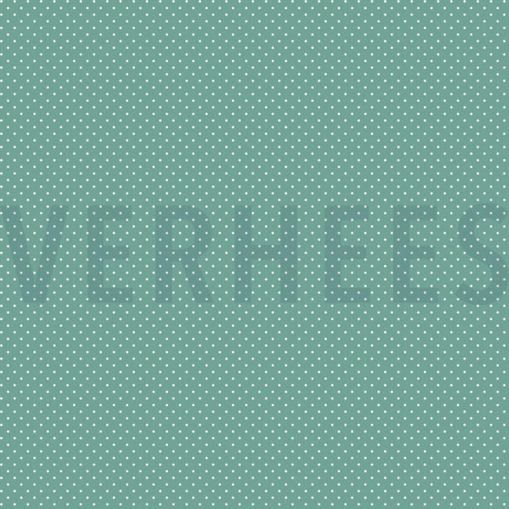 COATED COTTON PETIT DOTS OLD GREEN