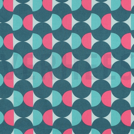 BESCHICHTETE BAUMWOLLE GRAFISCH PETROL (hover)