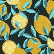 COATED COTTON LEMONS DARK GREEN (thumbnail)