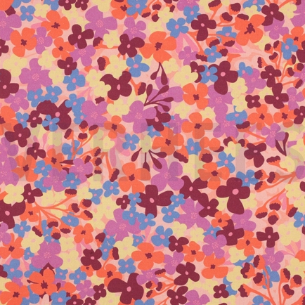 BESCHICHTETE BAUMWOLLE BLUMEN PFIRSICH (hover)