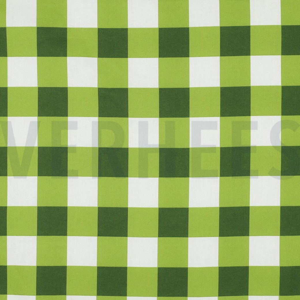 COATED COTTON CHECKS DARK GREEN
