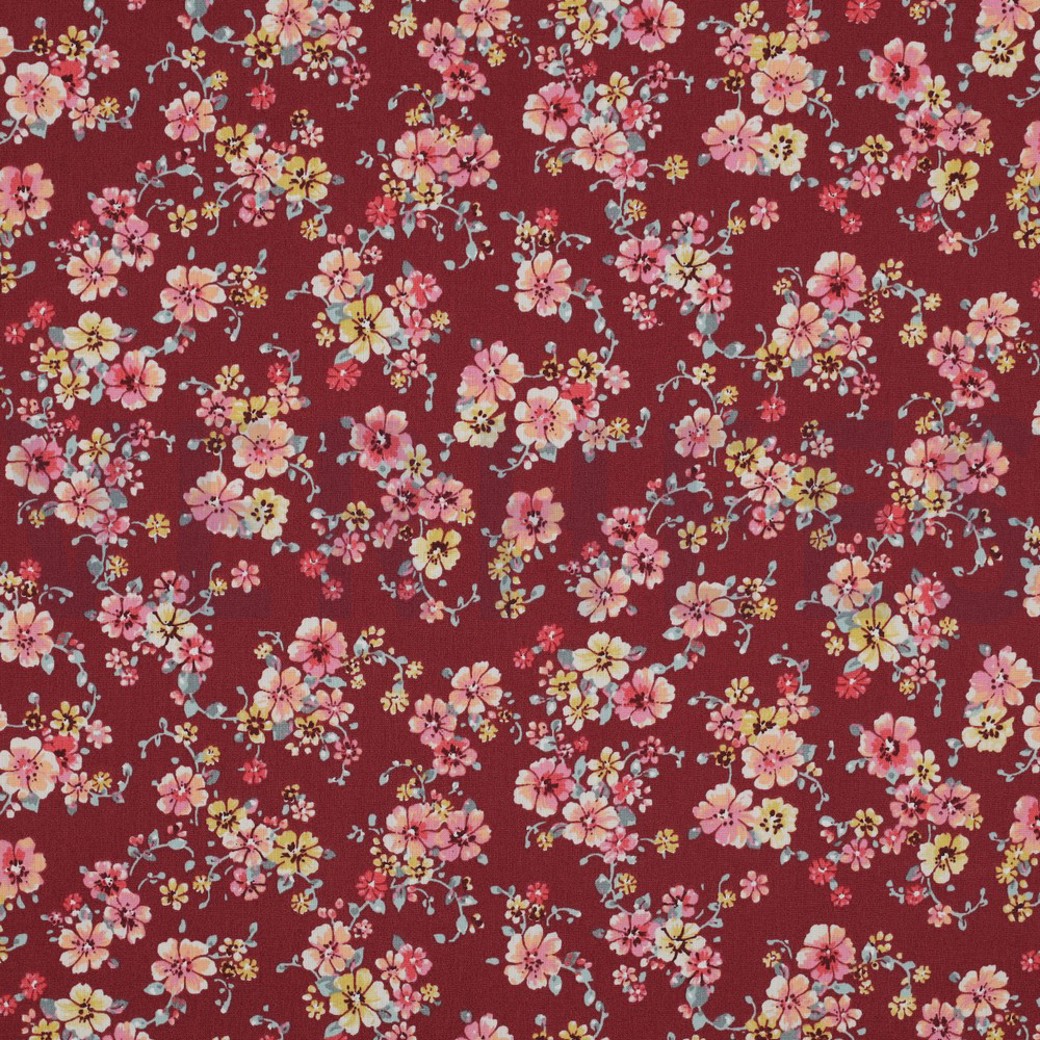 COATED COTTON FLOWERS BORDEAUX