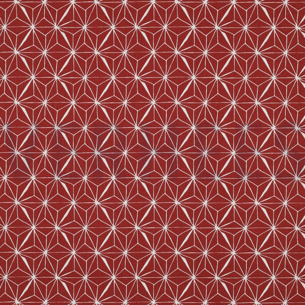 COATED COTTON ABSTRACT BRICK RED