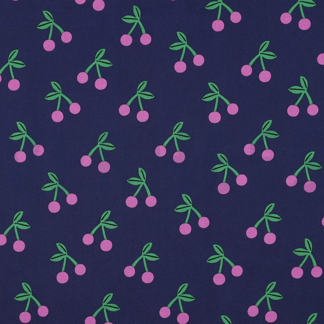 COATED COTTON CHERRIES NAVY