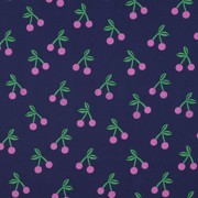 COATED COTTON CHERRIES NAVY (thumbnail)