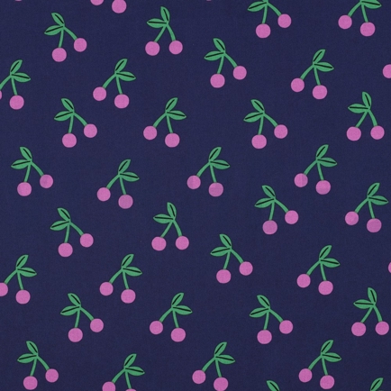 BESCHICHTETE BAUMWOLLE KIRSCHEN MARINEBLAU (hover)
