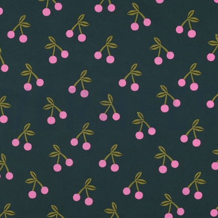 BESCHICHTETE BAUMWOLLE KIRSCHEN DUNKELGRÜN (hover)