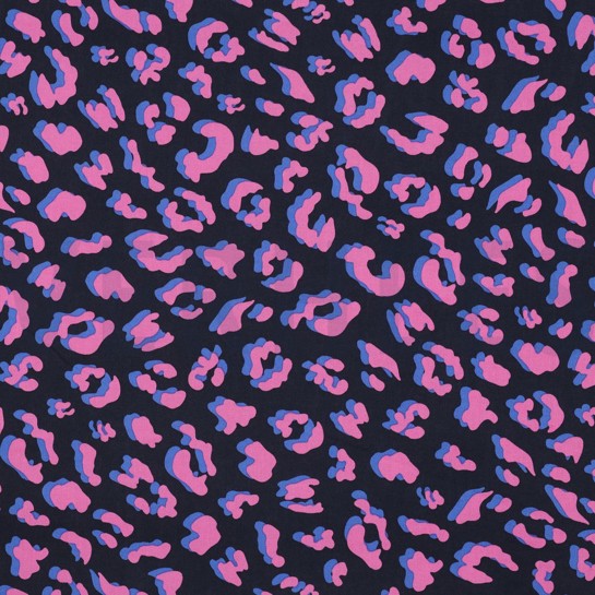 COATED COTTON ANIMAL SKIN NAVY #7