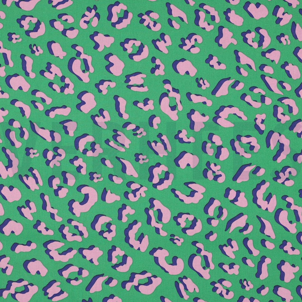 COATED COTTON ANIMAL SKIN GREEN