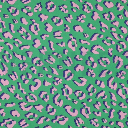 COATED COTTON ANIMAL SKIN GREEN (hover)