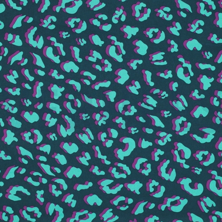 COATED COTTON ANIMAL SKIN PETROL (hover)