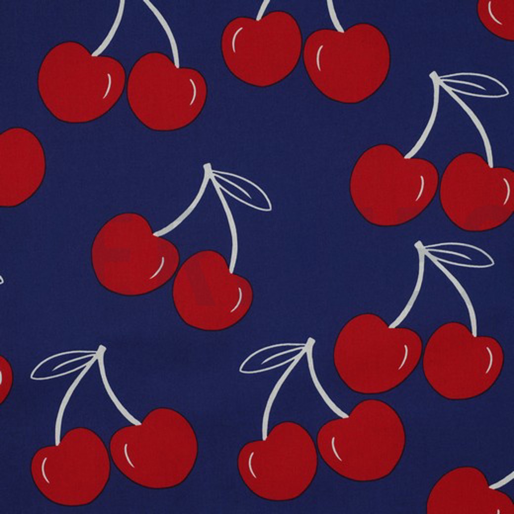 COATED COTTON CHERRIES COBALT