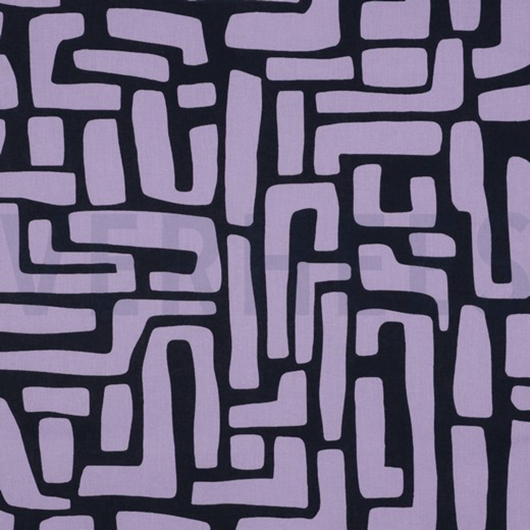 COATED COTTON ABSTRACT LAVENDER