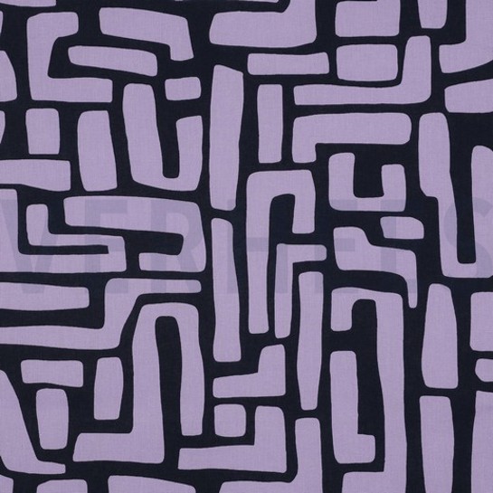 COATED COTTON ABSTRACT LAVENDER #7