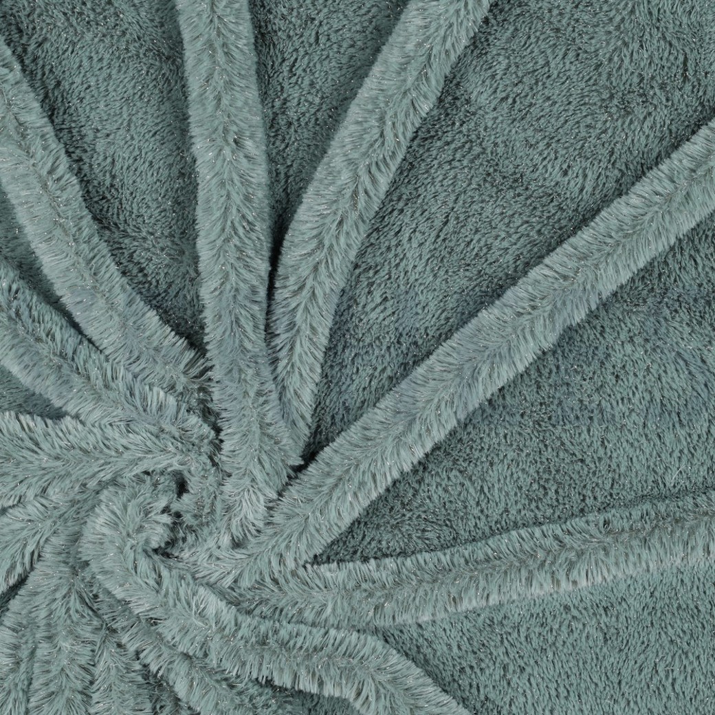 FAUX FUR WITH SILVER LUREX OLD GREEN #2