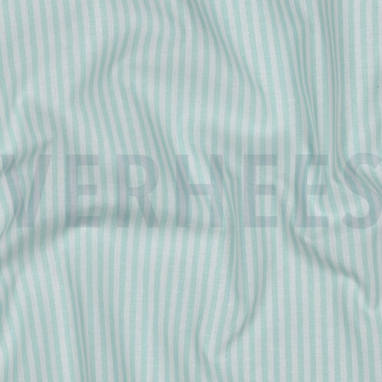 GARENGEVERFD POPLIN STREPEN 3MM MINT #7