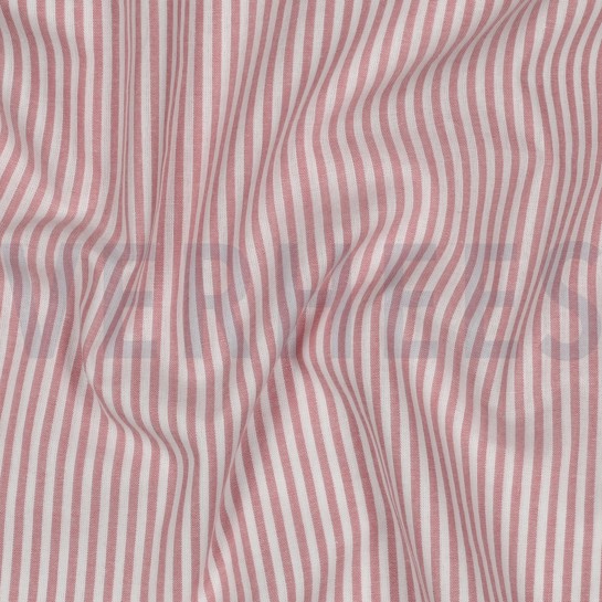 GARENGEVERFD POPLIN STREPEN 3MM OUDROZE #7