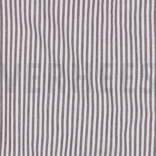 GARENGEVERFD POPLIN STREPEN 3MM AUBERGINE #7