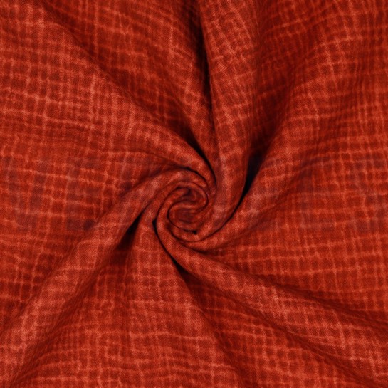 DOUBLE GAZE DE COTON STONE WASHED SAUMON CLAIR #7