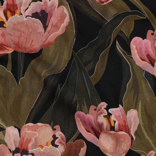 CANVAS DIGITAL BLUMEN SCHWARZ #7