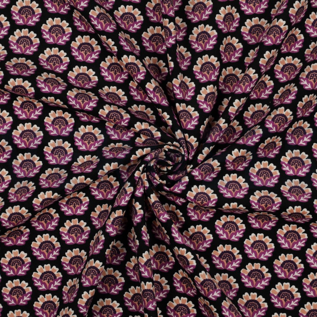 BABYCORD FLOWERS BLACK #2