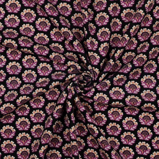 FEINCORD BLUMEN SCHWARZ #7