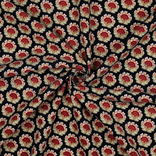 BABYCORD FLOWERS NAVY #7