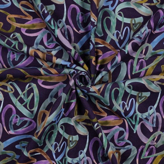 FEINCORD DIGITAL HERZEN DUNKELVIOLETT #7