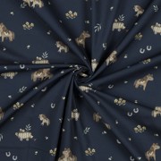 FINE POPLIN DIGITAL SWEET HORSES NAVY (thumbnail) #2