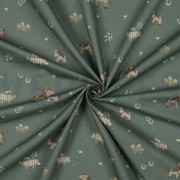 FINE POPLIN DIGITAL SWEET HORSES GREEN (thumbnail) #2