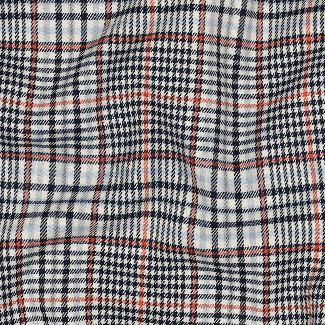 TARTAN CHECK ECRU/NAVY/ORANGE #2