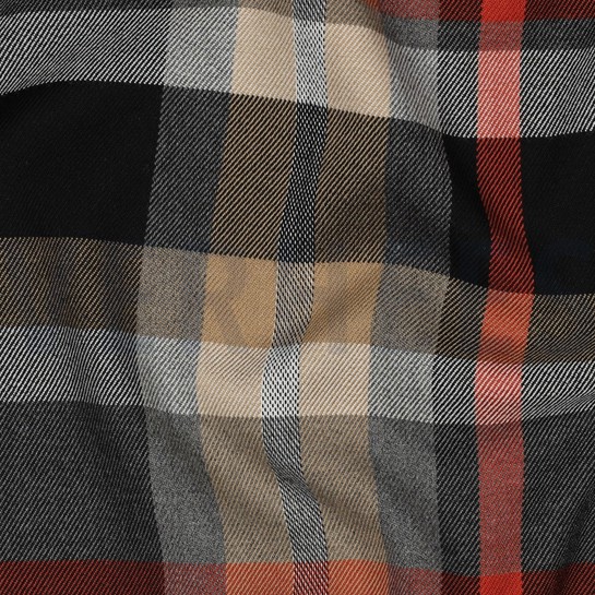 TARTAN CHECK GRAU / ORANGE / SAND #7