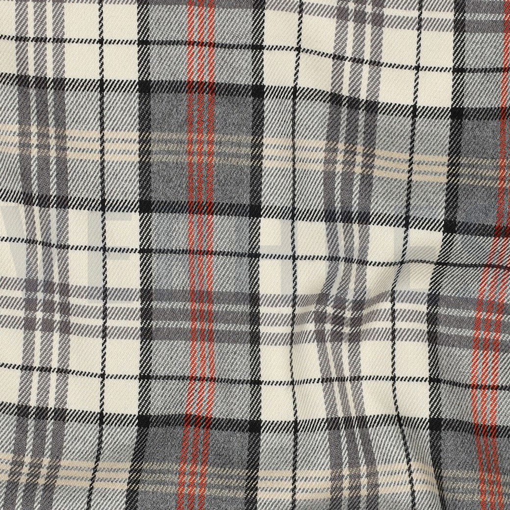 TARTAN CHECK ECRU/GREY/ORANGE #2
