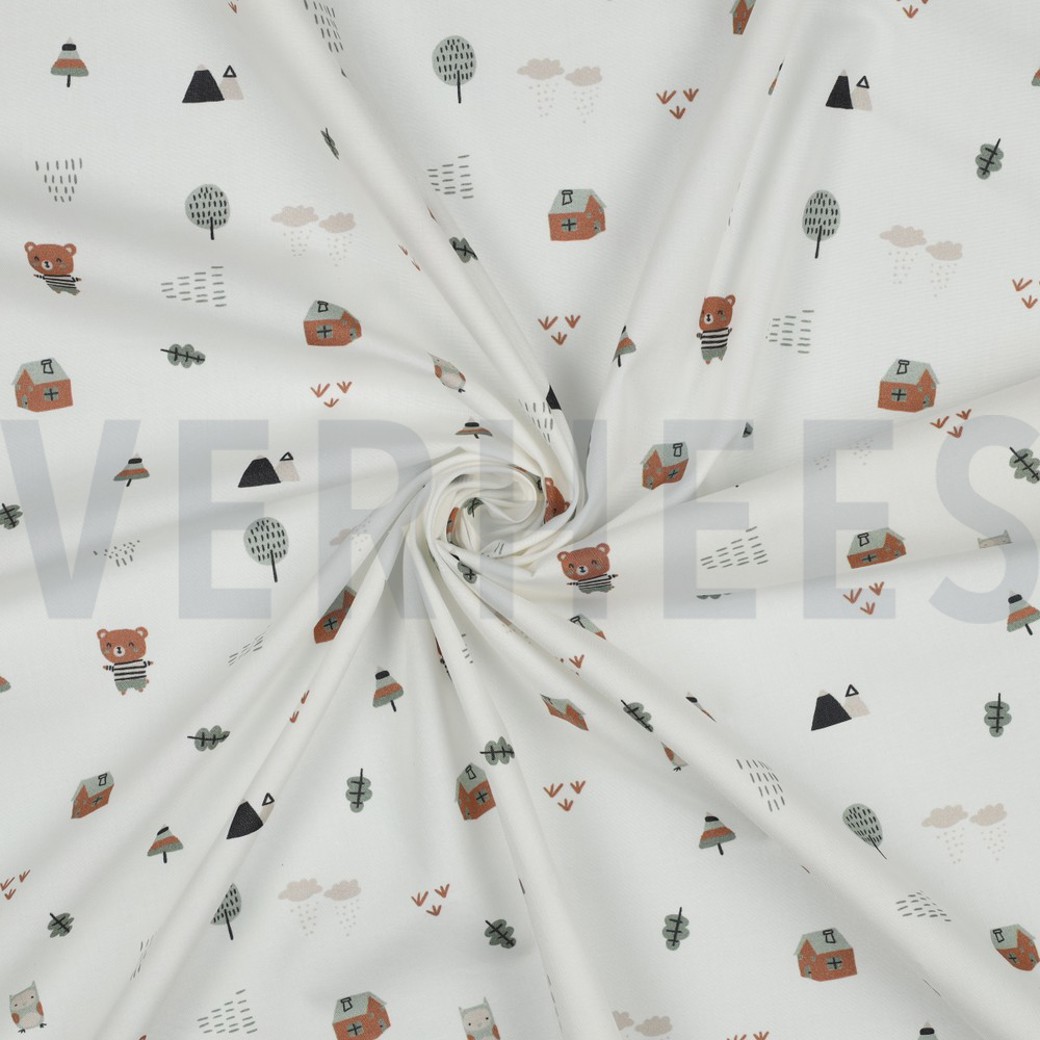 FINE POPLIN GOTS SWEET BEARS WHITE #2