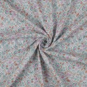 DOUBLE GAUZE GOTS DIGITAL FLOWERS WHITE/PETROL (thumbnail) #2