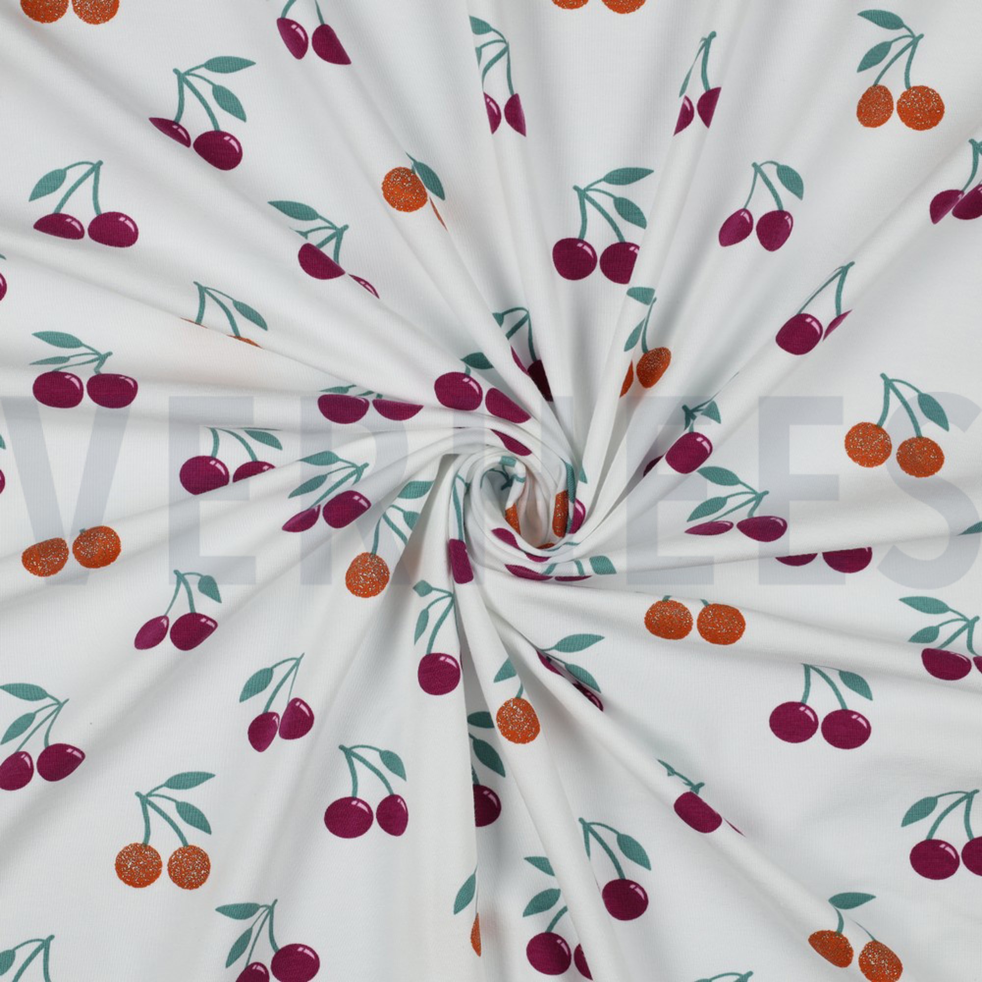 JERSEY GLITTER CHERRIES OFF-WHITE (high resolution) #2