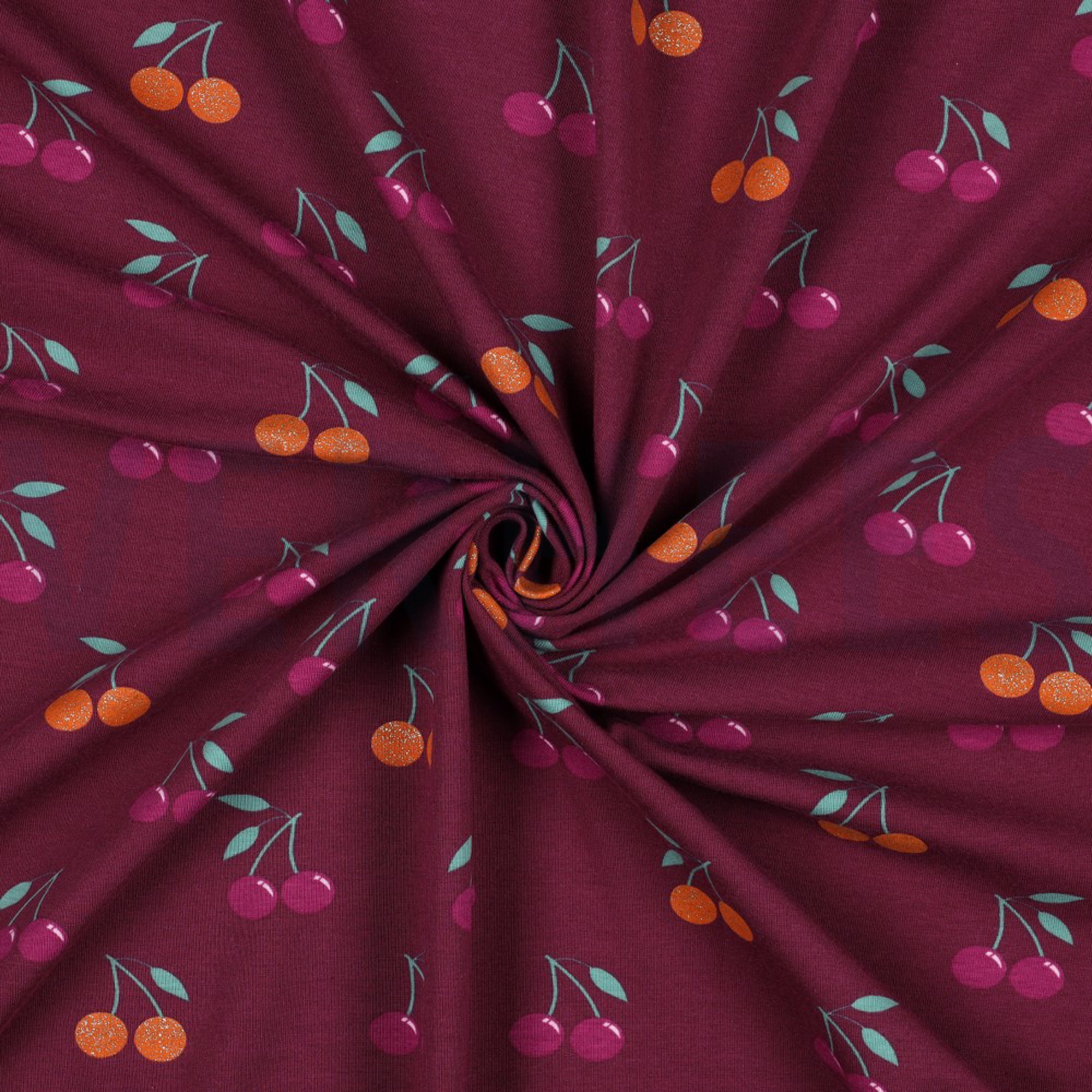 JERSEY GLITTER CHERRIES BERRY (high resolution) #2