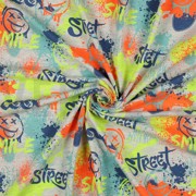 JERSEY MELANGE NEON GRAFFITI ECRU MELANGE (thumbnail) #2